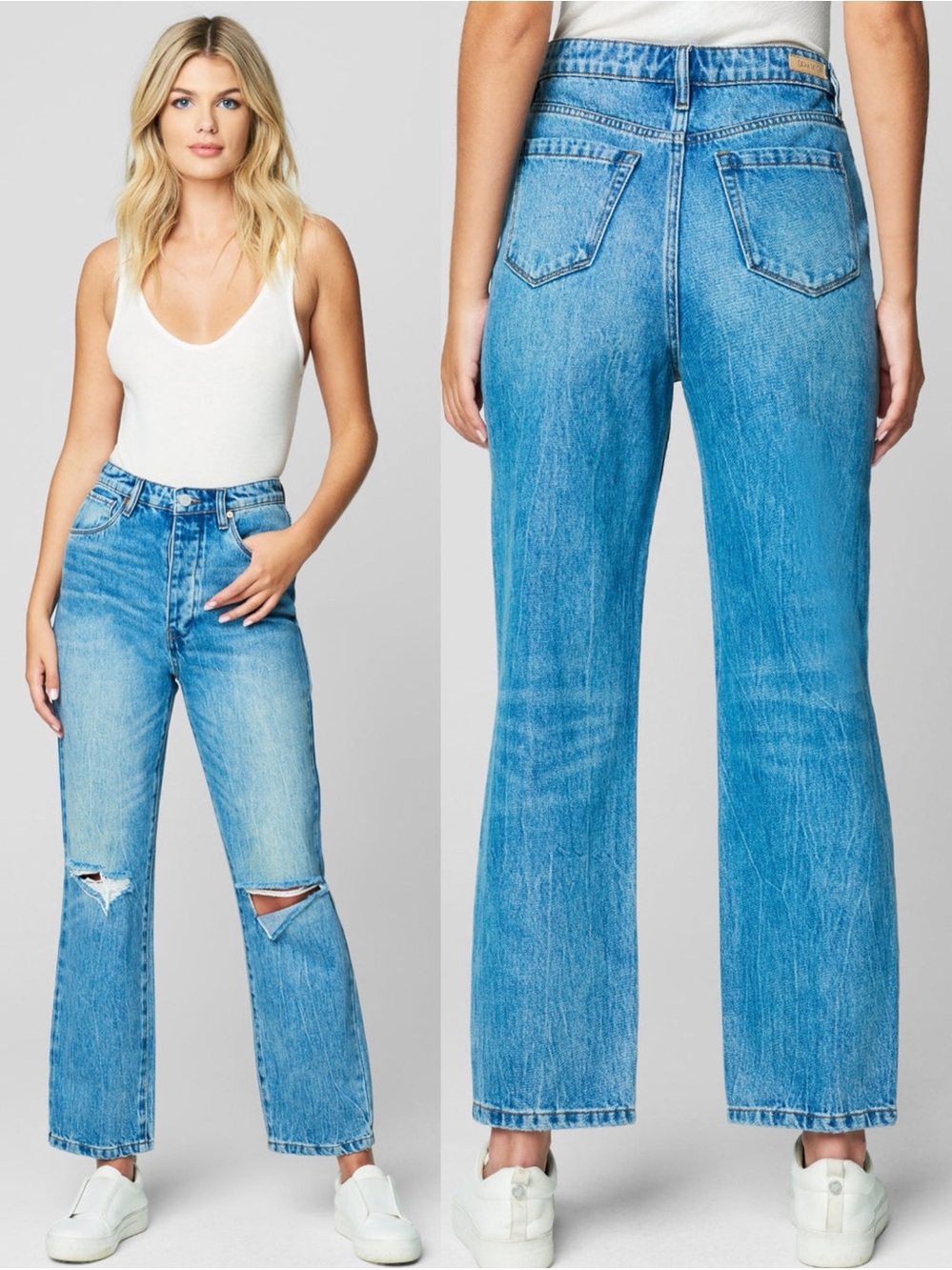 NWT BLANKNYC The Howard Mid Rise Loose Straight Distressed Wildflower Jeans 28 6